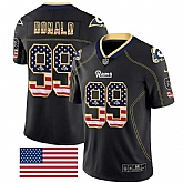 Nike Rams 99 Aaron Donald Black USA Flag Fashion Limited Jersey Dyin,baseball caps,new era cap wholesale,wholesale hats